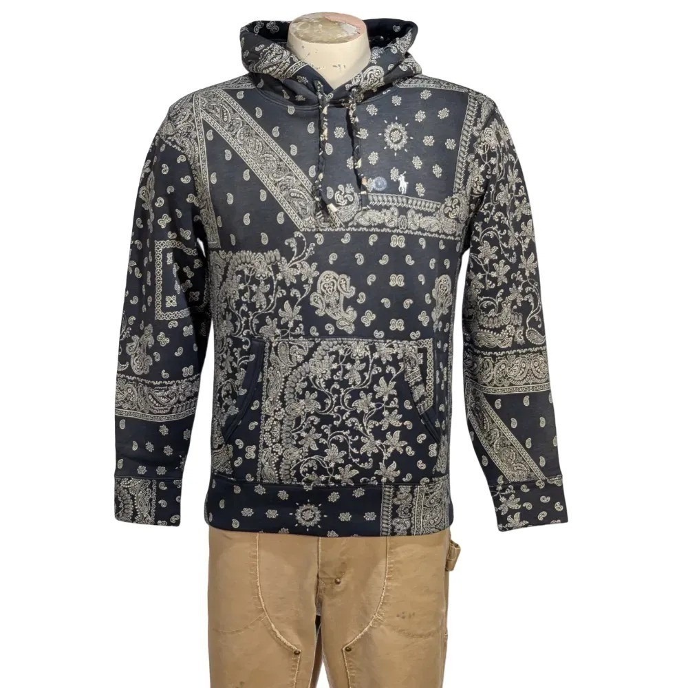 Polo Ralph Lauren Mens Bandana Paisley Print Fleece Hoodie Sz M NWT $298